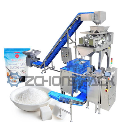 Touch Screen Doypack Filling Machine 2 Head Weighing SS Rice Packing Equipment