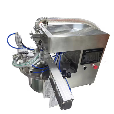 Desktop turntable spout bag filling and capping machine