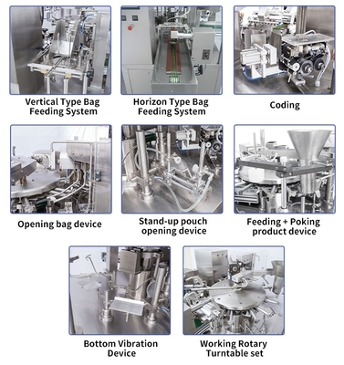 Eight-Station Bag-Fed Packaging Machine for White Lentil Granules